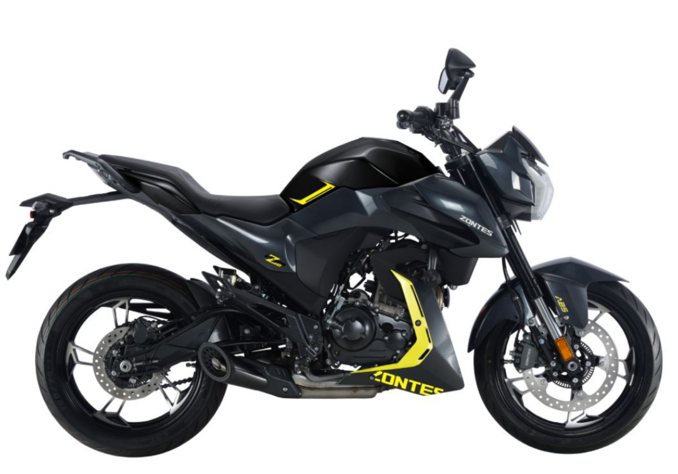Moto ZT125-Z2-LCD a preto vista do lado direito.