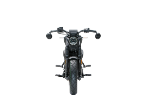 Moto ZT125-C2 a preto vista de trás.