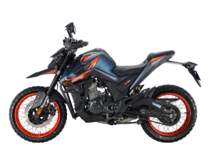 Moto ZT125-U1-LCD a preto vista do lado esquerdo.