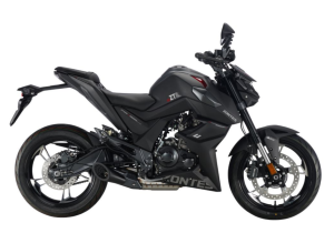 Moto ZT125-U-LCD a preto vista do lado direito.