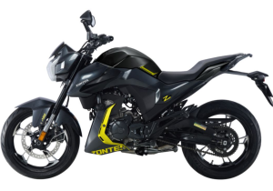 Moto ZT125-Z2-LCD a preto vista do lado esquerdo.