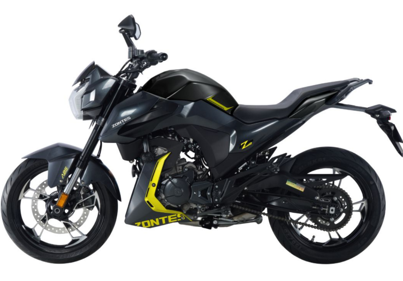 Moto ZT125-Z2-LCD a preto vista do lado esquerdo.