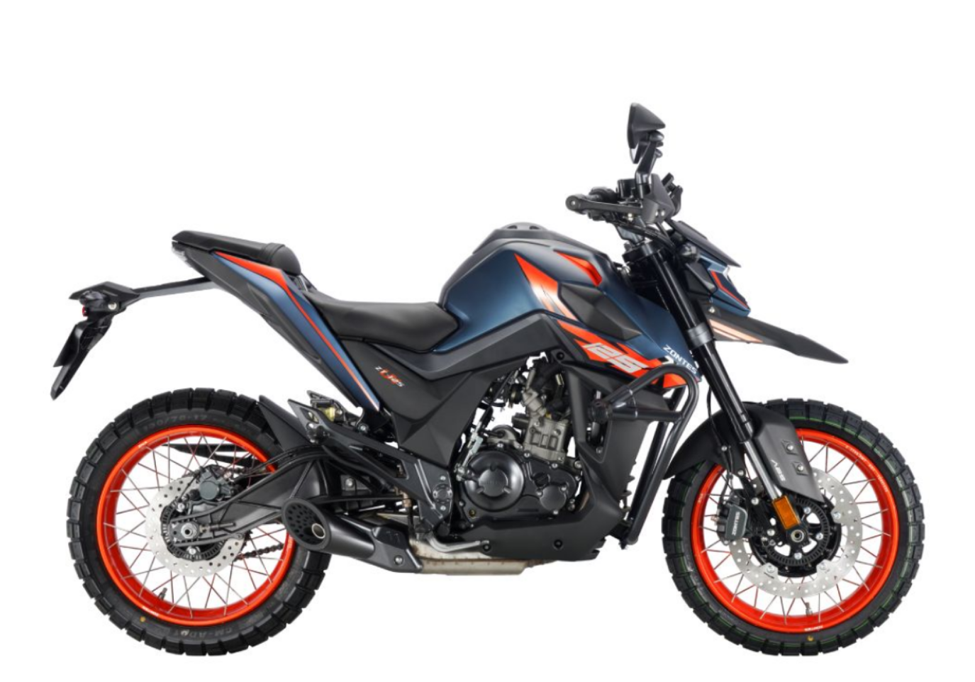 Moto ZT125-U1-LCD a preto vista do lado direito.