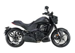 Moto ZT350-S a preto vista do lado direito.