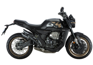 Moto ZT350-GK a preto vista do lado direito.