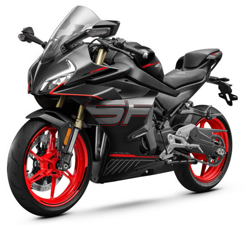 Moto 450SR em preto.