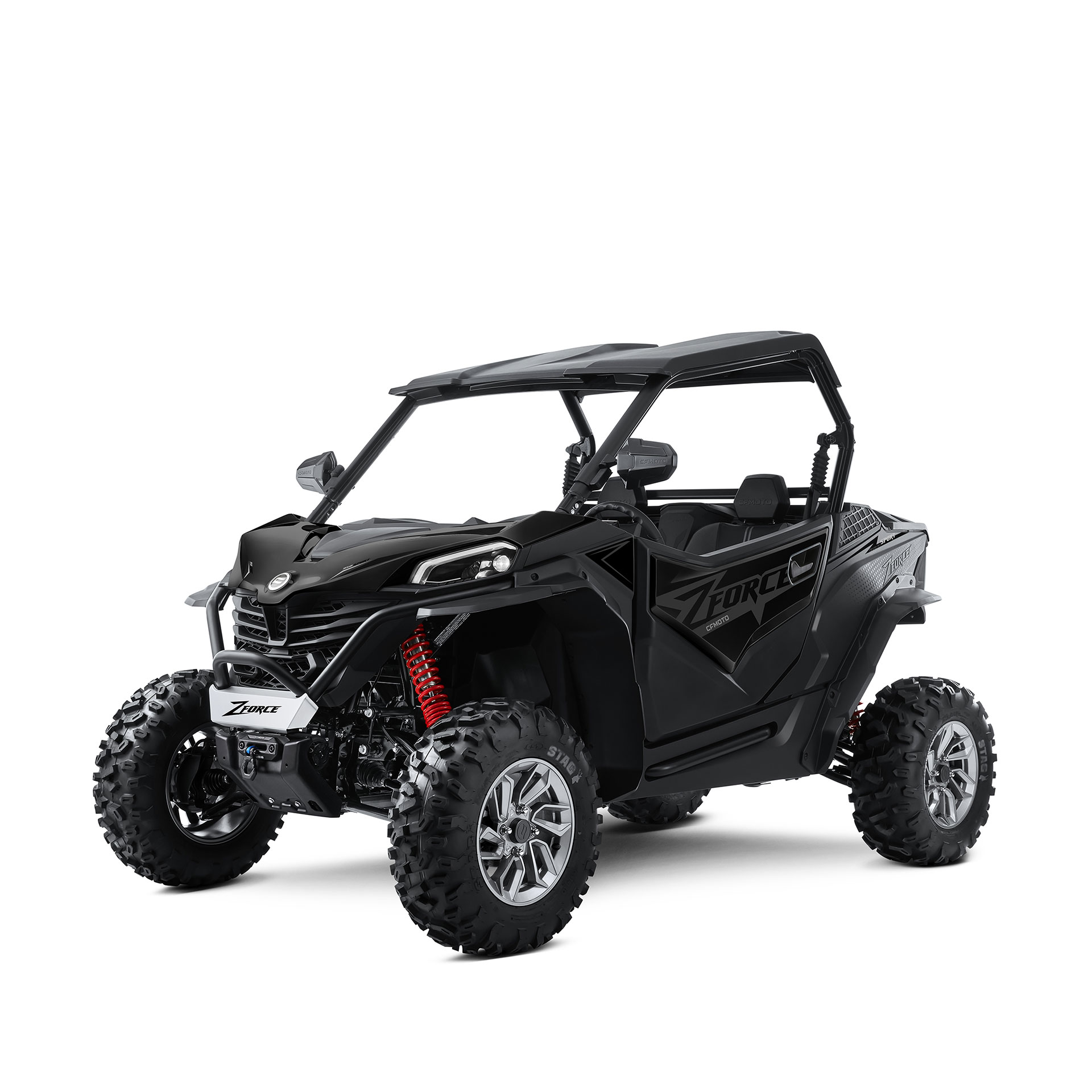 Moto ZFORCE 950 Sport em preto.