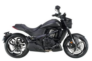 Moto ZT350-S em preto.